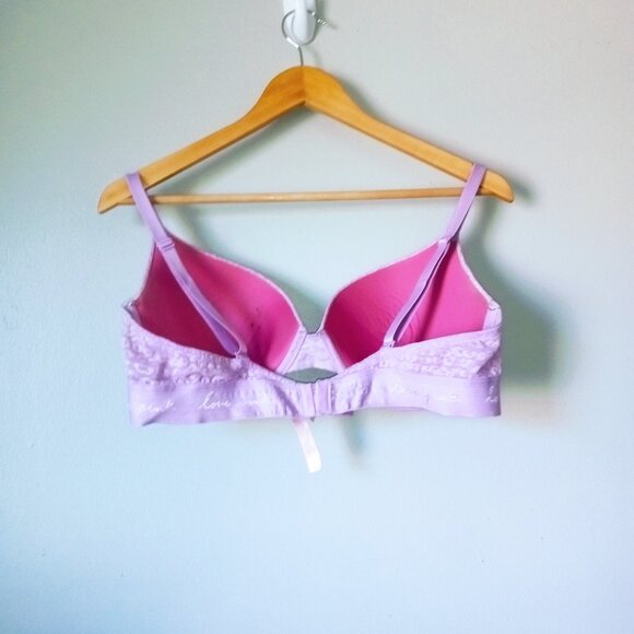 Victoria Secret PINK Light Lavender Lace Low Line Padded Bra - Picture 3 of 5